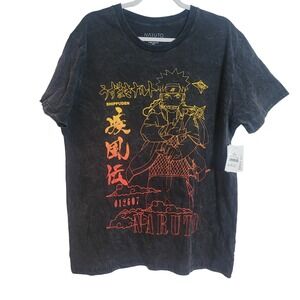 Naruto Shippuden Graphic Tee XL Black Mineral Wash Naruto Uzumaki T-Shirt NEW